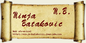 Minja Bataković vizit kartica
